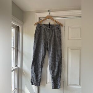 Uniqlo Women’s Navy and White Gingham Trousers